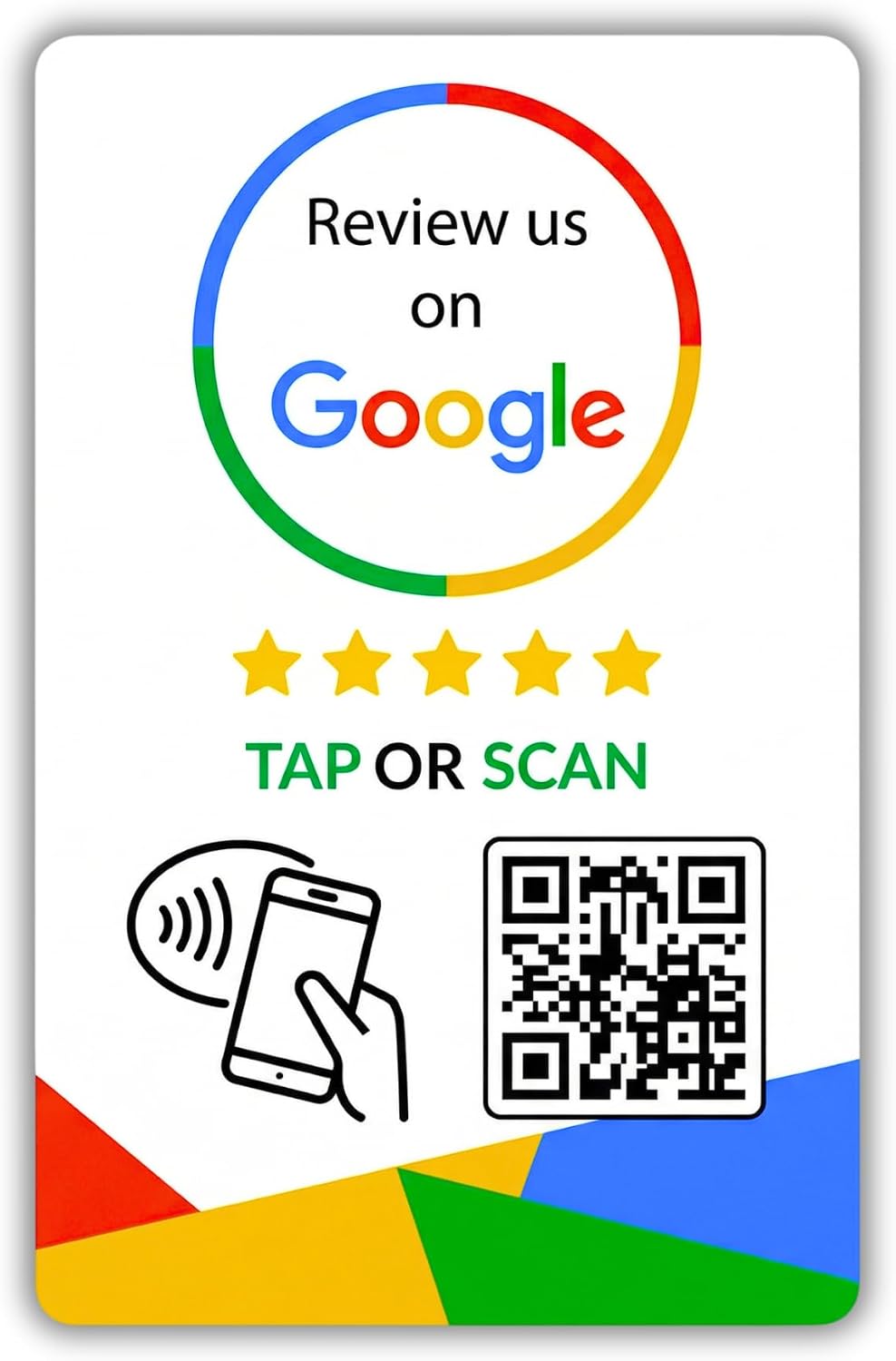 Google Review Tap Card (placeholder image from TapFive listing - swap before publishing)