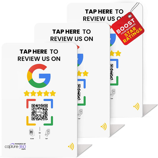 Google Review Stand (placeholder image from Capture 360 listing - swap before publishing)