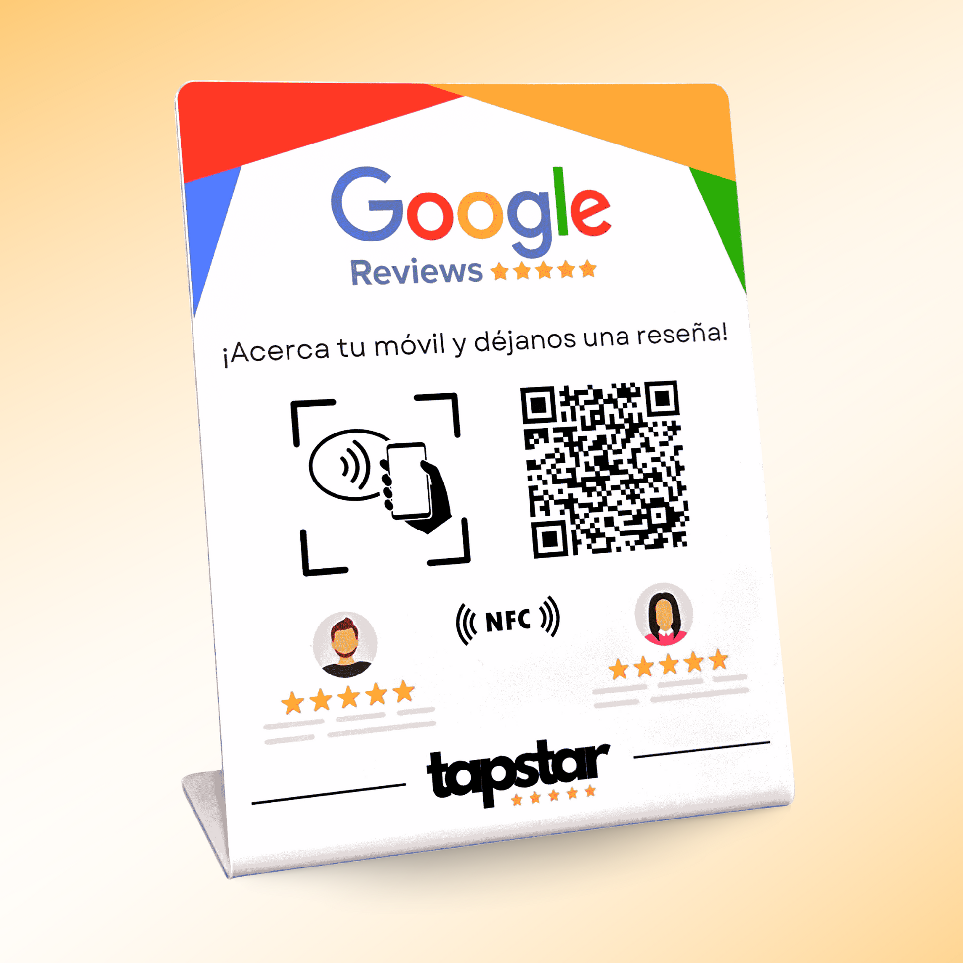 Google Review Display Stand (placeholder image from tapstar.es listing - swap before publishing)