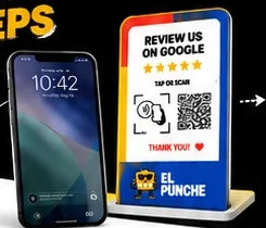 Customer taps or scans a Tap To Punch Google review card